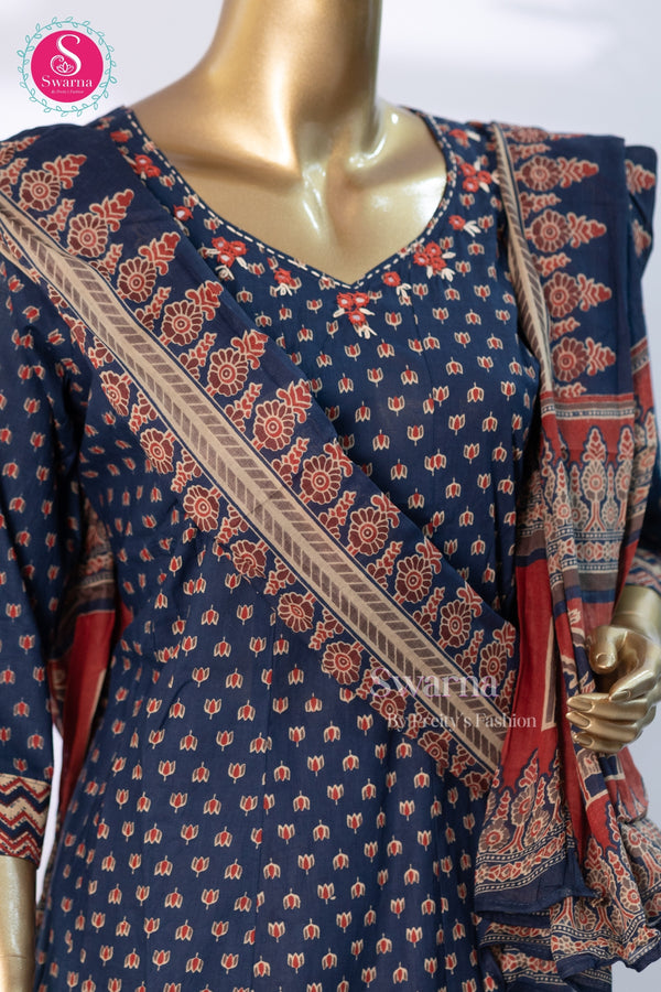 Indigo Heritage Cotton Suit Set-SWRM678