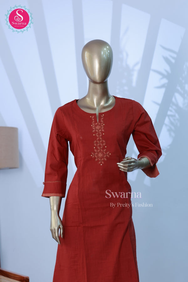 Rust-Maroon Kurta Set - SWRM140