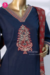 Midnight Grace Navy Blue Cotton Suit Set-SWRM647