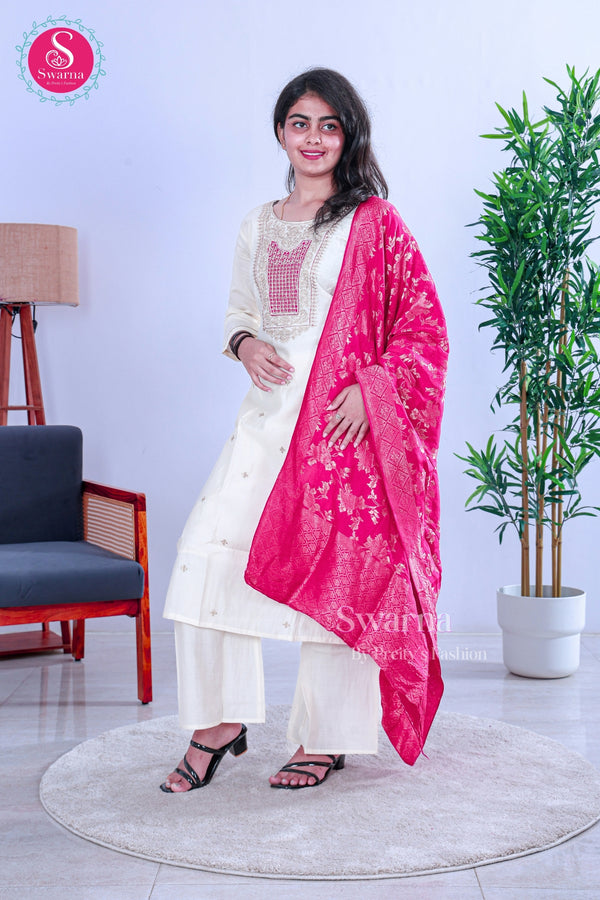 Swarna Soft Tissue Banarasi Dupatta Suit Set -SWRM00371