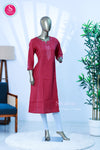 Dark pink embroidered kurta - SWRM116