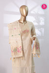 Elegant cream kurta set with floral embroidery -SWRM232