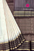 Pure Kanchipuram Silk Saree- White And Deepbrown-PF28853