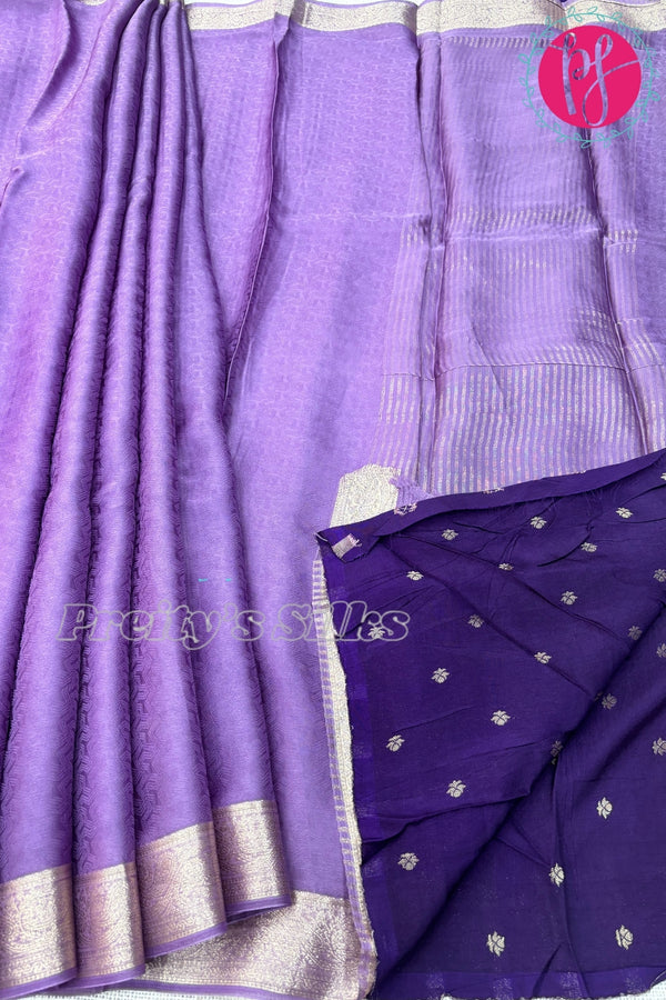 chiffon georgette Silk Saree with Self embossed Design-PF68346
