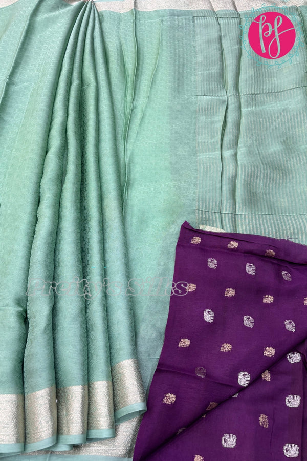 chiffon georgette Silk Saree with Self embossed Design-PF68346