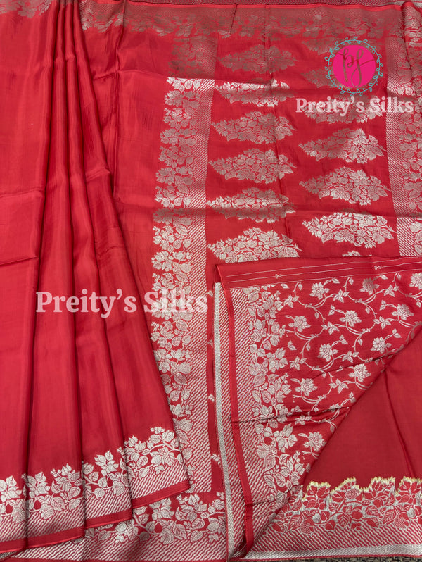 Satin Crepe Silk Saree-PF67702