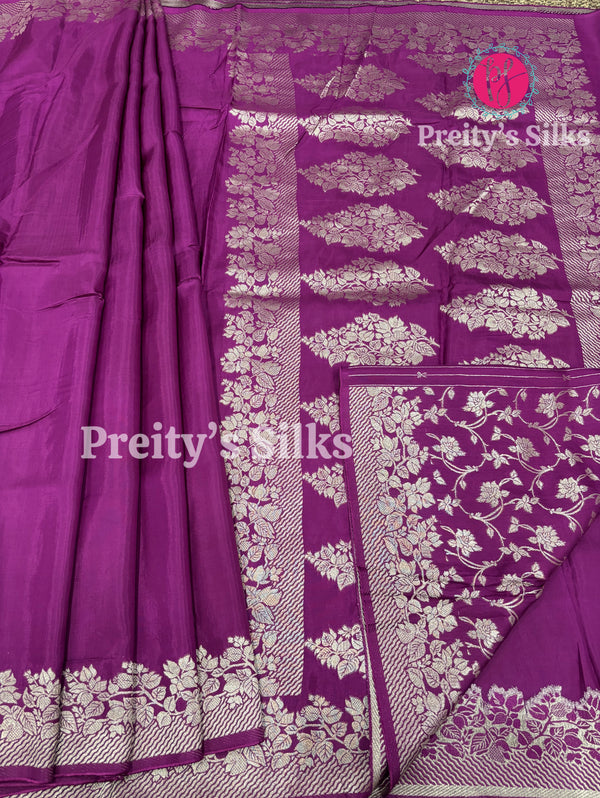 Satin Crepe Silk Saree-PF67702