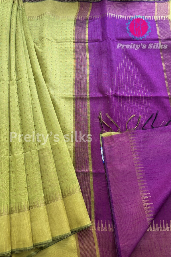 Raw silk saree with butta pattern- PA09058