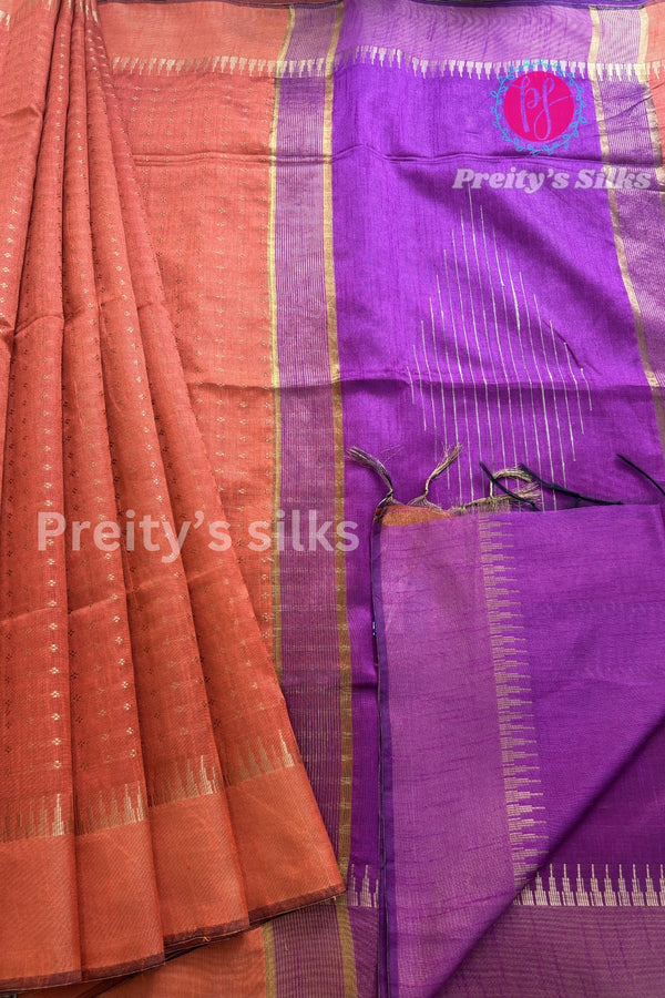 Raw silk saree with butta pattern- PA09058