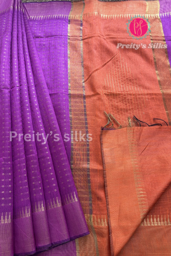 Raw silk saree with butta pattern- PA09058