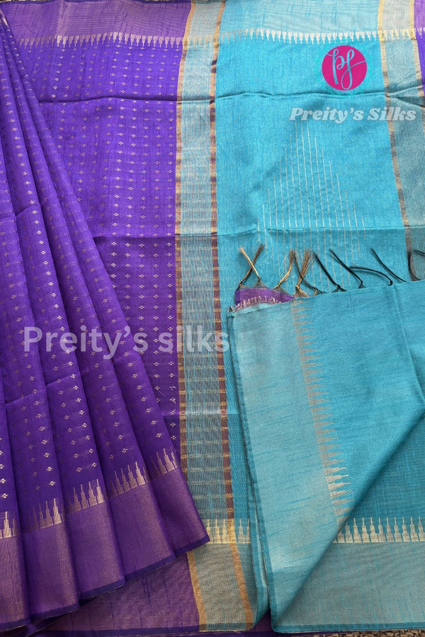 Raw silk saree with butta pattern- PA09058