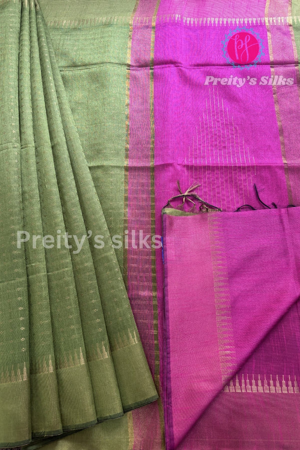 Raw silk saree with butta pattern- PA09058