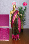 Semi Ikkat Pochampally silk saree-PA03525