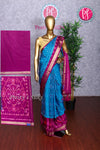 Semi Ikkat Pochampally Silk Saree-PA03525