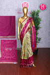 Semi Ikkat Pochampally Silk Saree-PA03525
