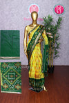 Semi Ikkat Pochampally silk saree-PA03525