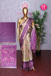 Semi Ikkat Pochampally silk saree-PA03525
