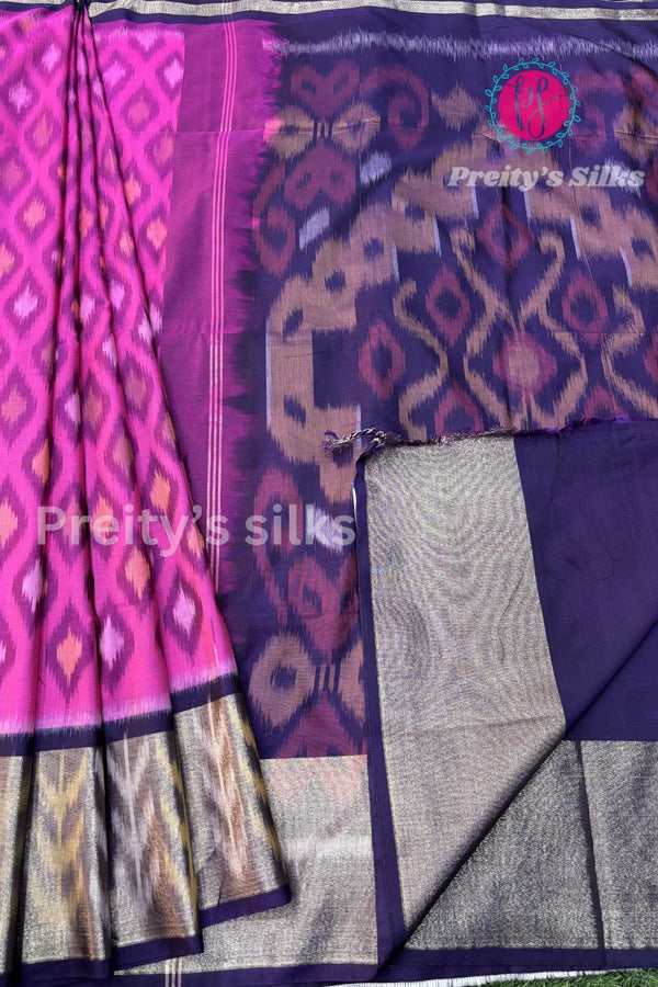 Semi Ikkat Pochampally Silk saree-PA03525