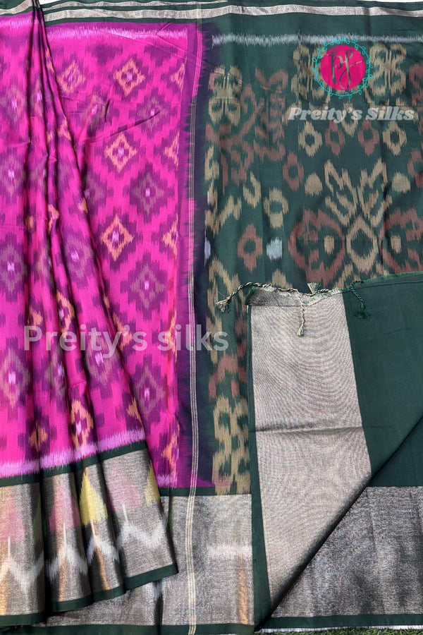 Semi Ikkat Pochampally Silk saree-PA03525
