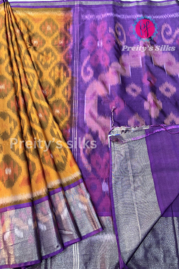 Semi Ikkat Pochampally Silk saree-PA03525