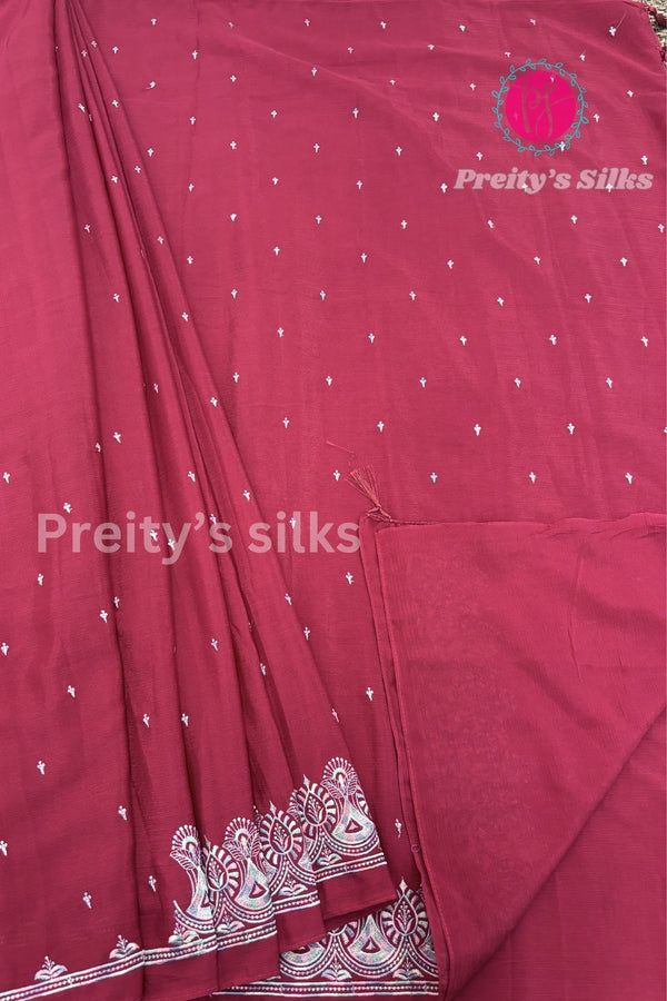 Semi Wrinkle Crepe Silk Saree- PA03840