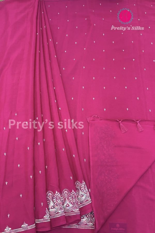 Semi Wrinkle Crepe Silk Saree- PA03840