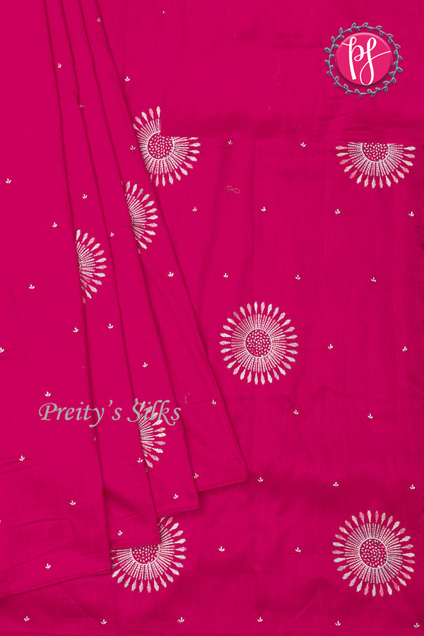 Semi Tussar Silk Saree with Embroidery work- PF71757(some design has contrast blouse )
