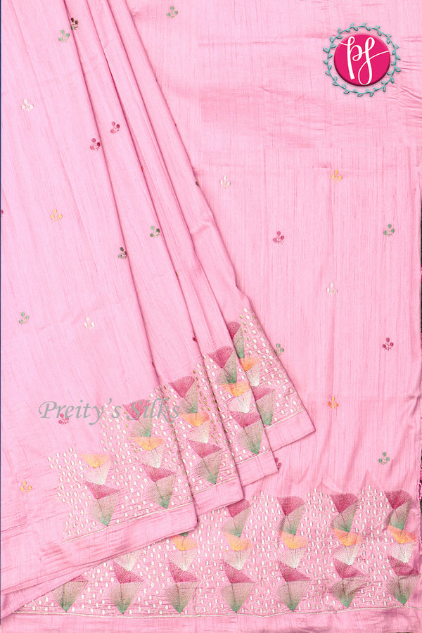 Semi Tussar Silk Saree with Embroidery work- PF71757