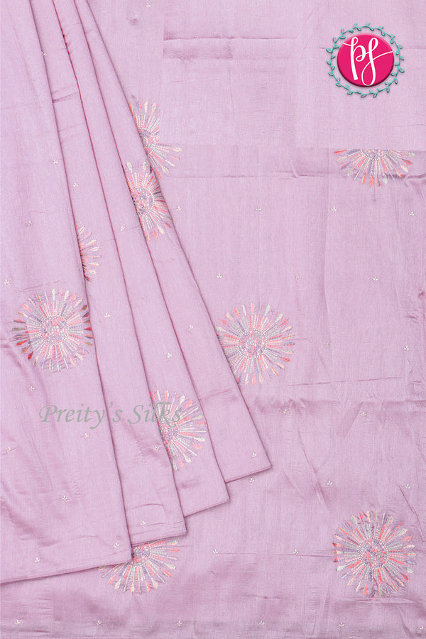 Semi Tussar Silk Saree with Embroidery work- PF71757(some design has contrast blouse )