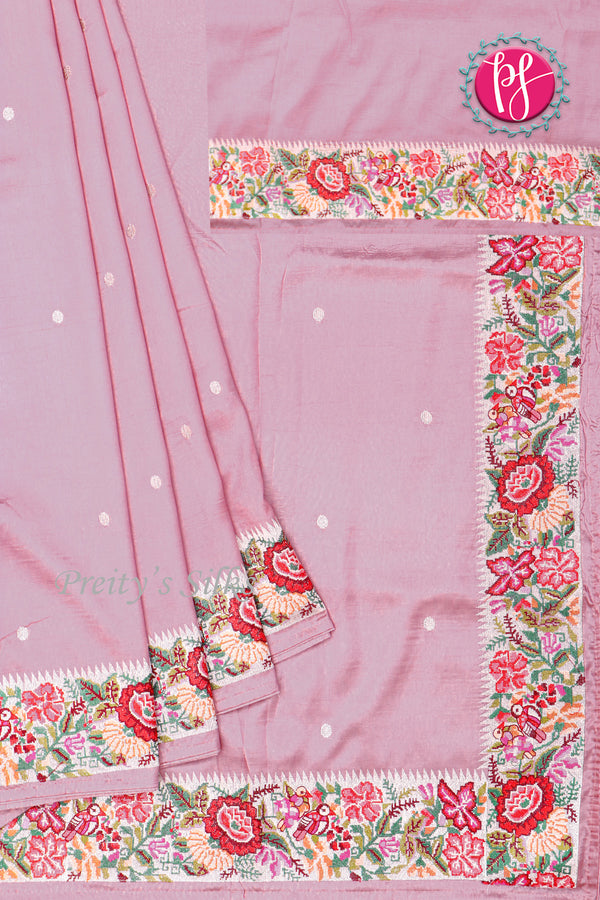 Semi Silk With Cross Stitchwork-PA05021