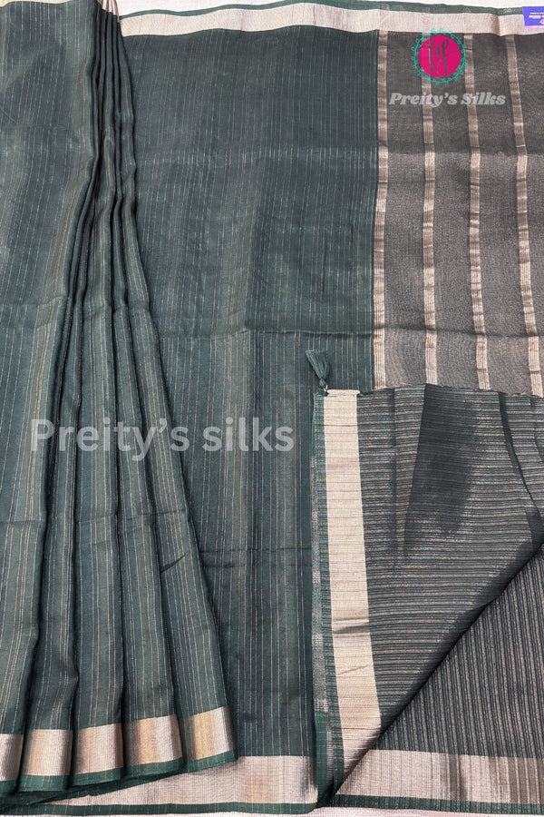 Soft Raw Silk Saree - Vertical lines-PA06266