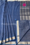 Soft Raw Silk Saree - Vertical lines-PA06266