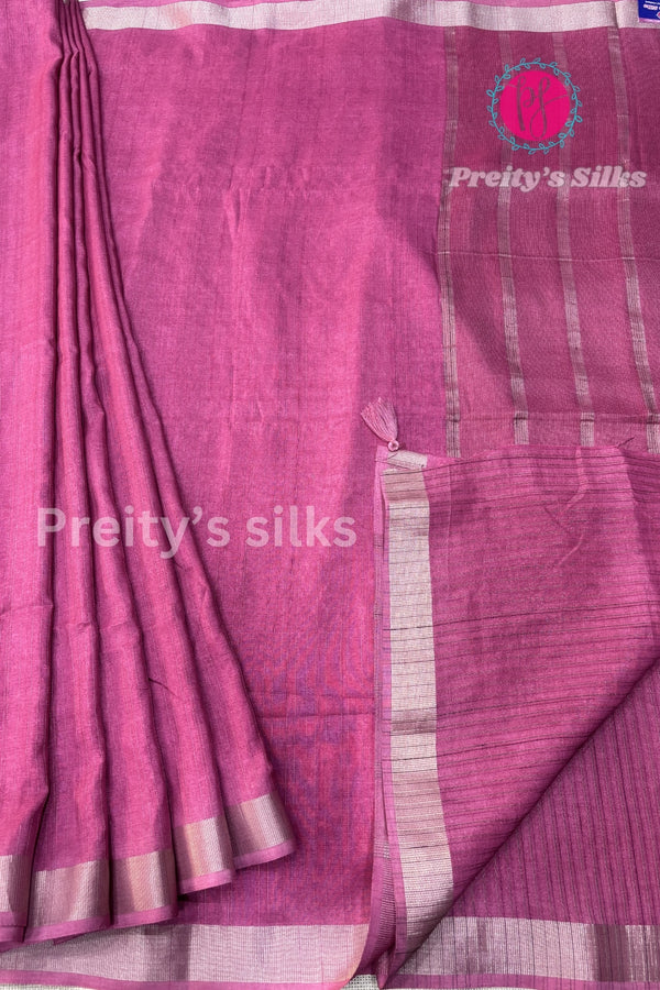 Soft Raw Silk Saree - Vertical lines-PA06266