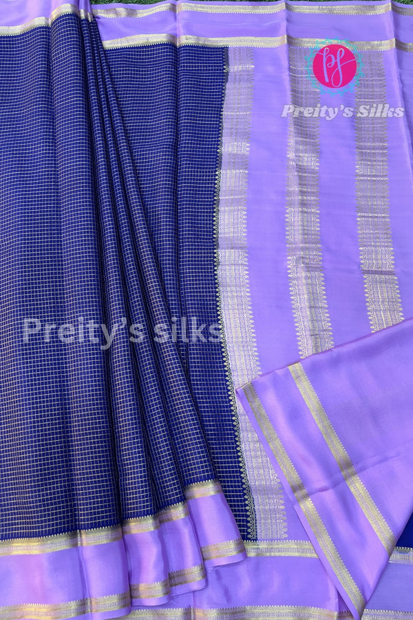 Pure Mysore Crepe Silk Saree With Bentex Border-PA10588