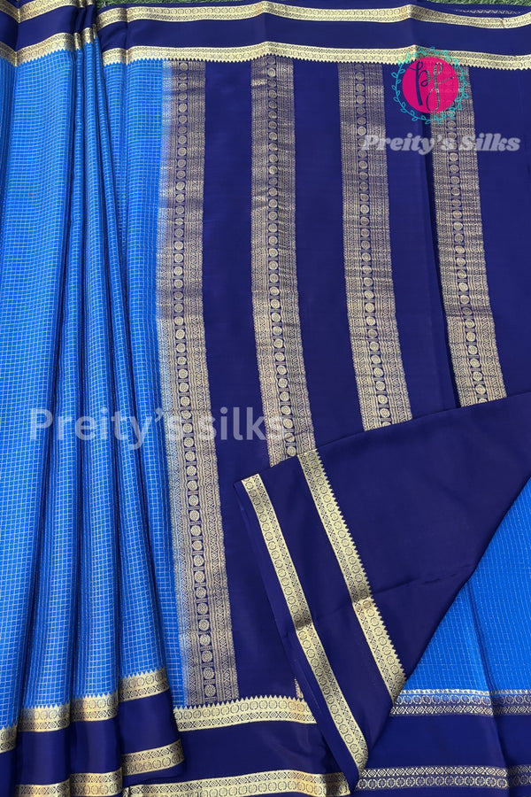 Pure Mysore Crepe Silk Saree With Bentex Border-PA10588