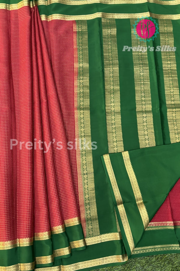 Pure Mysore Crepe Silk Saree With Bentex Border-PA10588