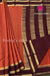 Pure Mysore Crepe Silk Saree With Bentex Border-PA10588