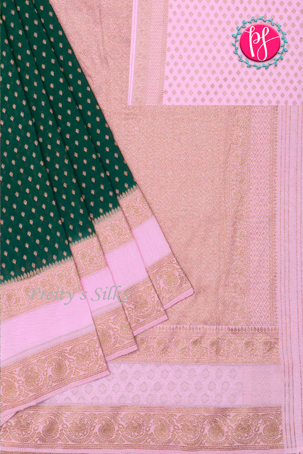 Semi Banarasi Georgette Silk Saree-Bentex Design-PA11407