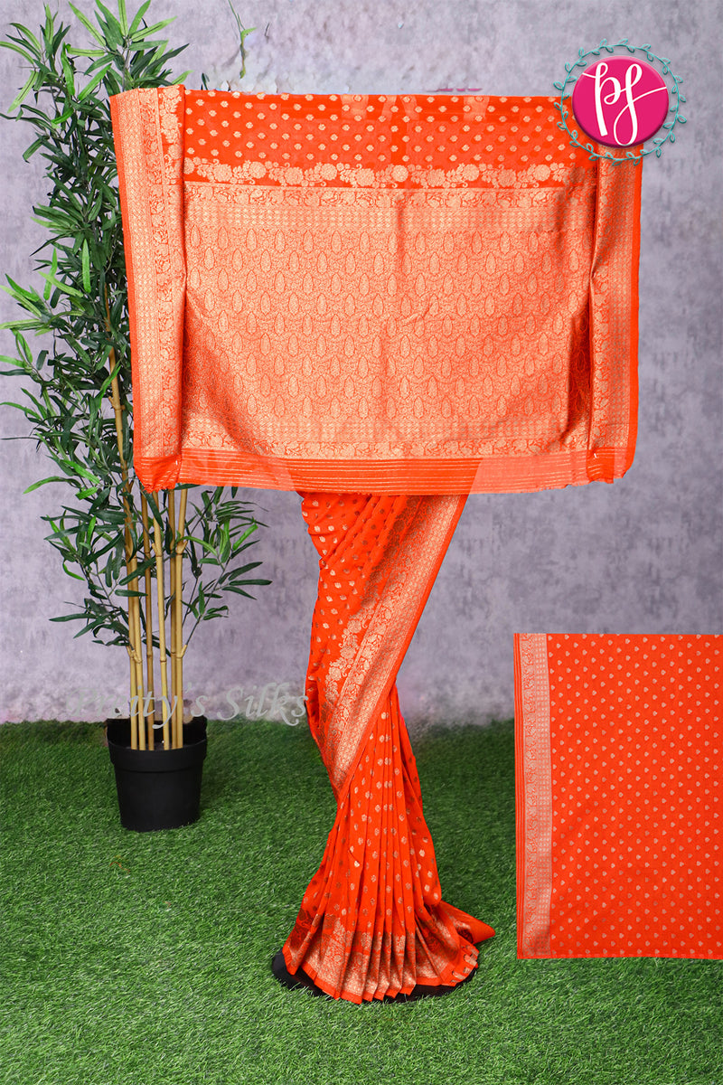Semi Banarasi Georgette Crepe Silk Saree-PA11407