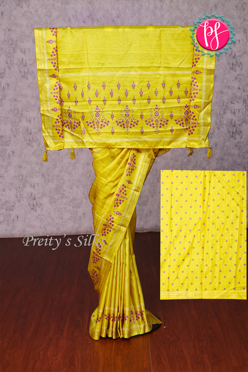 Semi Tussar Silk Saree-PA21223