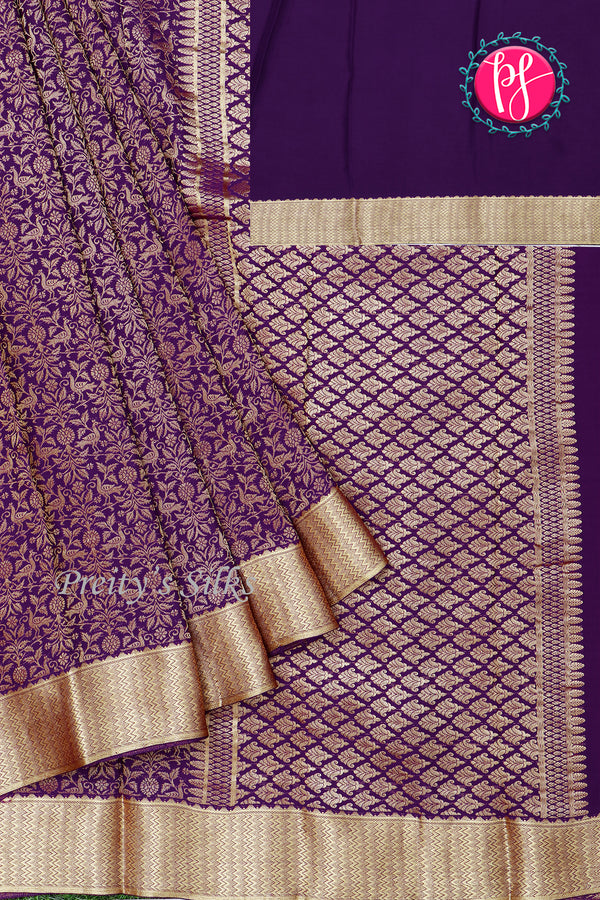 PURE KADDI BANARASI CREPE SILK SAREE-PA23868