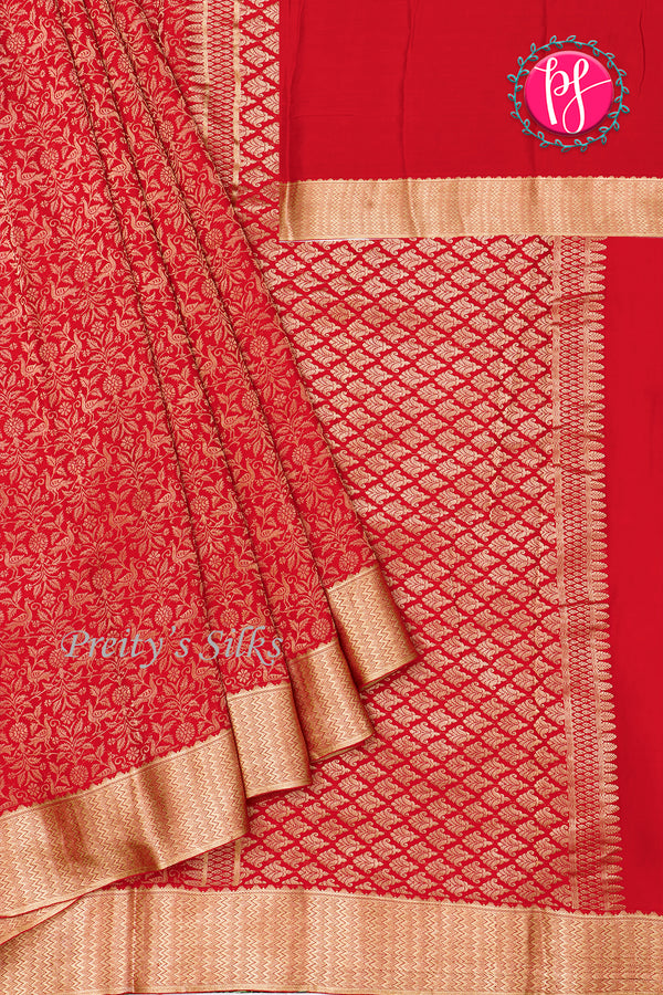 PURE KADDI BANARASI CREPE SILK SAREE-PA23868