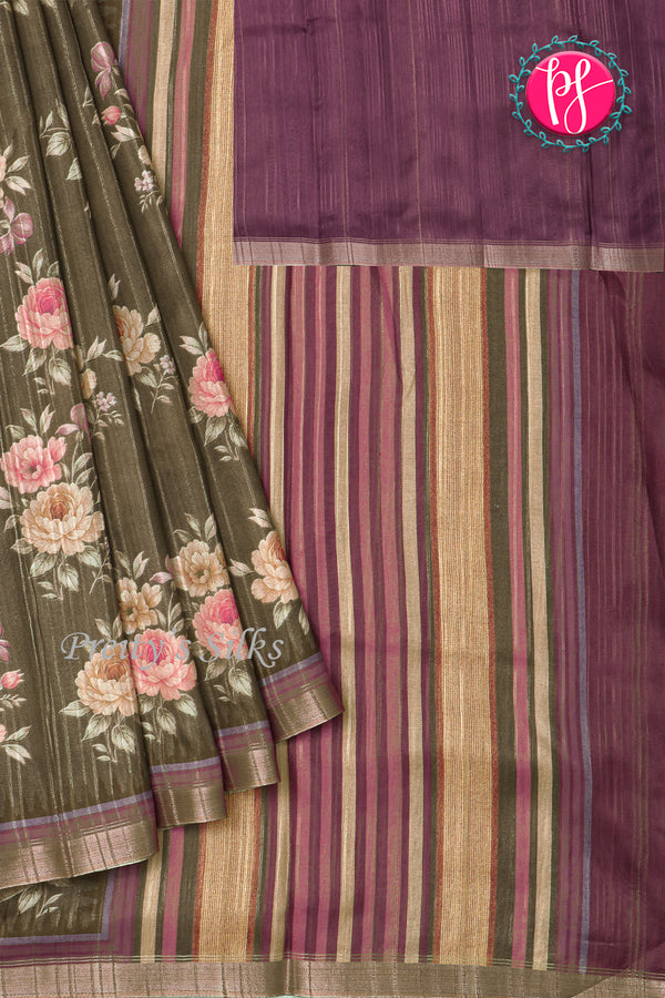 Semi Tussar Silk Saree-PA24013