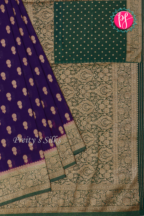 Semi Banarasi Georgette silk Saree-PA24209