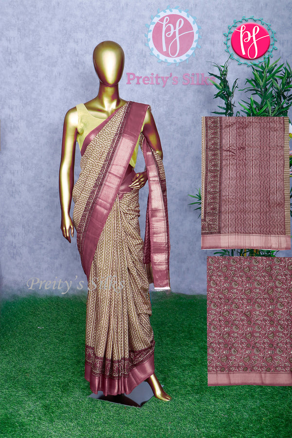 Butter Cotton Saree-Duskytone colors-PA30789