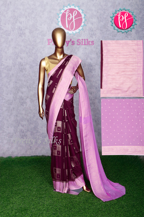 Chiffon Banarasi Silk Saree-PA37442