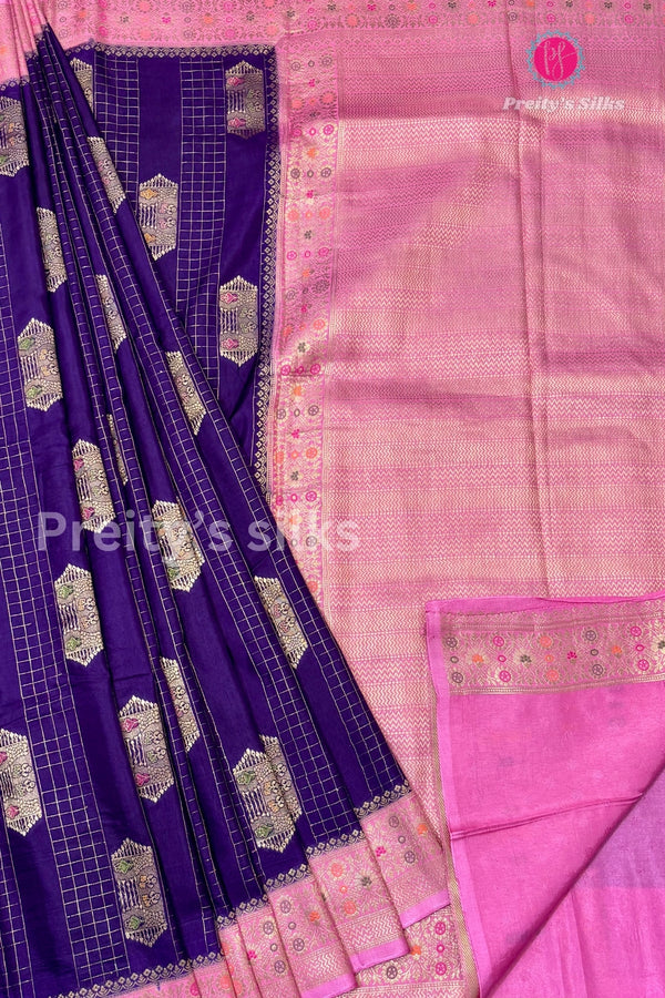 Semi Banarasi crepe Silk Saree-PA38474