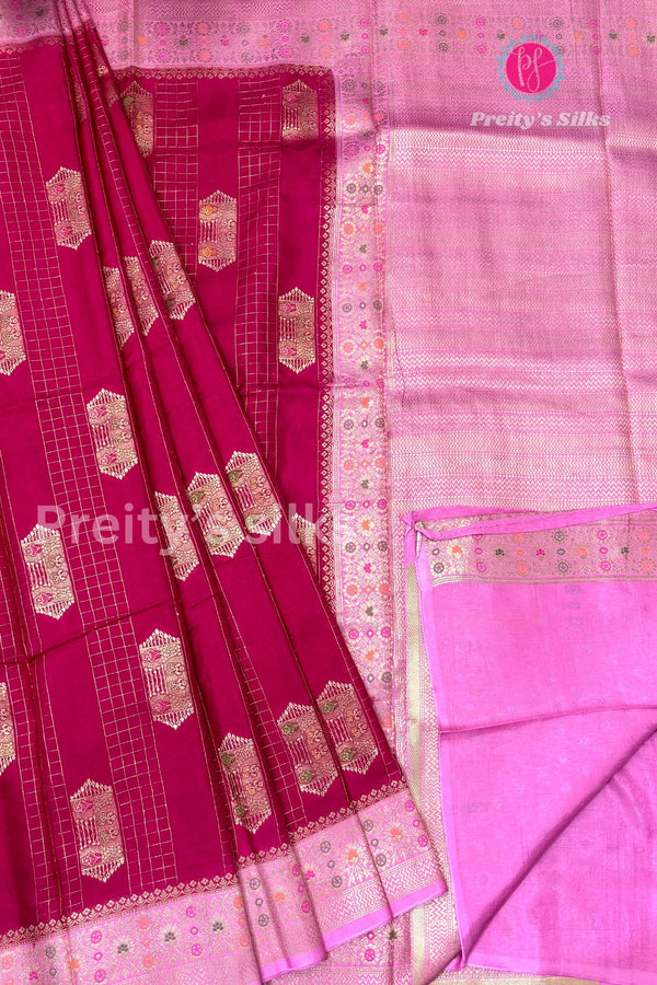 Semi Banarasi crepe Silk Saree-PA38474