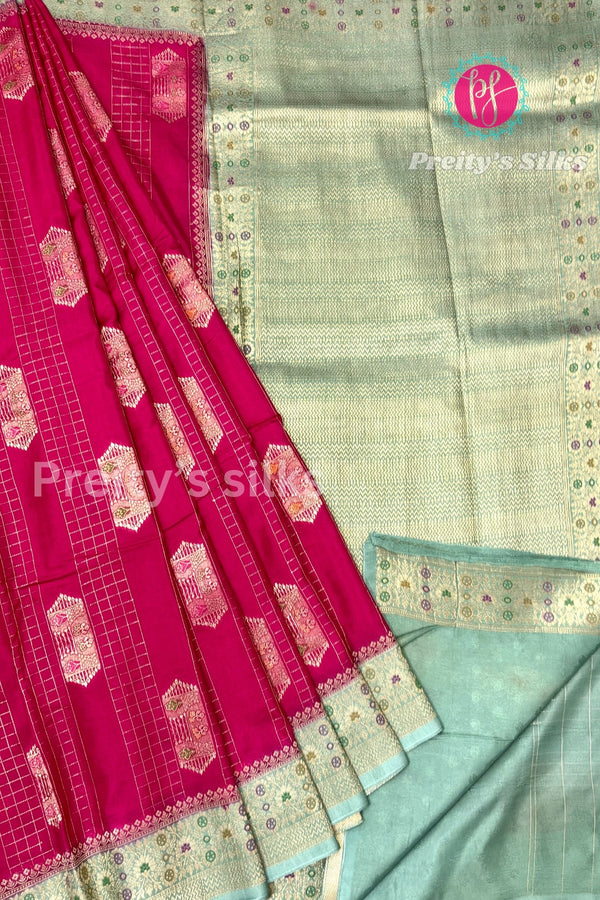 Semi Banarasi crepe Silk Saree-PA38474