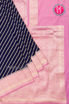 Semi Banarasi chiffon Silk Saree with lahariya pattern zari weaving -PA40199